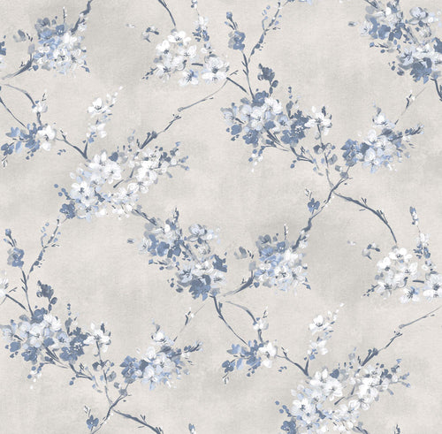 Sanders & Sanders behang bloemen vergrijsd blauw - 53 cm x 10 m - 640387 - vtwonen shop