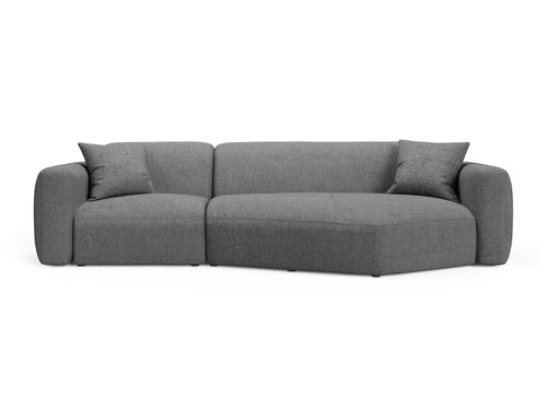 Cosmopolitan Design Modulaire hoekbank rechts Strino 3-zits, structurele stof grijs - 136x308x78cm