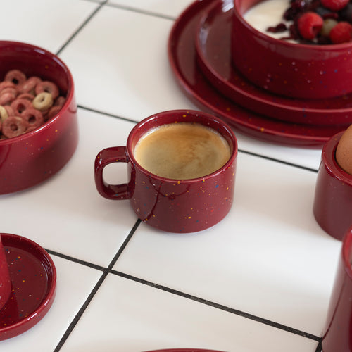 Ona - Kop 17cl burgundy Fika - Set van 4