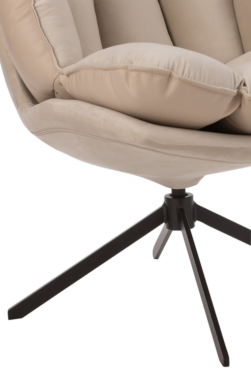 J-Line stoel Relax Kussen - textiel/metaal - beige