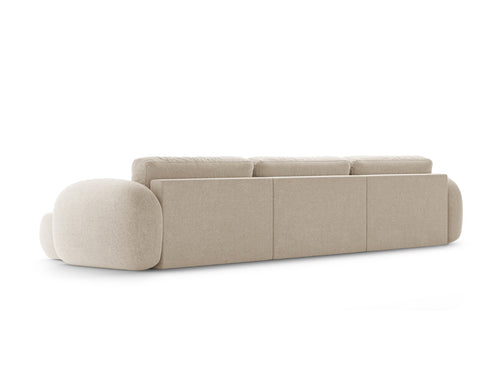 Cosmopolitan Design Converteerbare panoramische bank met opbergdoos Tonale 5-zits, chenille donkerbeige - 149x362x88cm