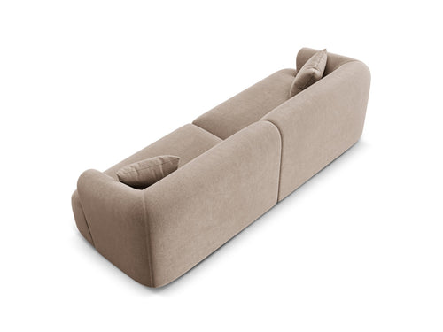 Cosmopolitan Design Modulaire bank Campi 4-zits, flueel donkerbeige - 90x255x70cm