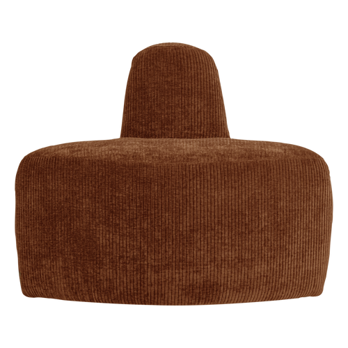 WOOOD eetbank hoek rond rugleuning Mojo Base - Rib - Roestbruin - 83x76x76