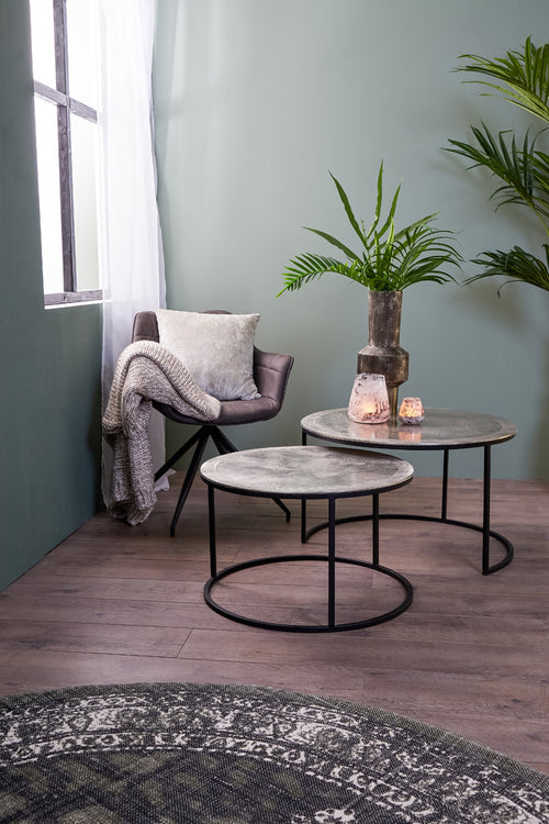 Light & Living tafel  - zilver - 75x75x45 cm
