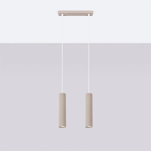 Sollux Lighting Hanglamp KARBON 2 taupe - 30x6,5x90cm