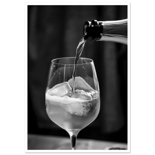 Artfulprints Poster met Lijst Aperol Spritz - Lifestyle black-white   - 30x40 cm - Zwart / Wit