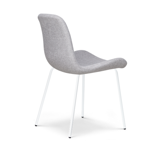 Nolon Nora-Fé Eetkamerstoel Lichtgrijs - Stof - Witte Poten - vtwonen shop