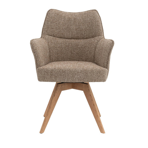 DÉJA Living Eetkamerstoel Zayn - Taupe/Naturel - Draaibaar - Set van 2 - vtwonen shop