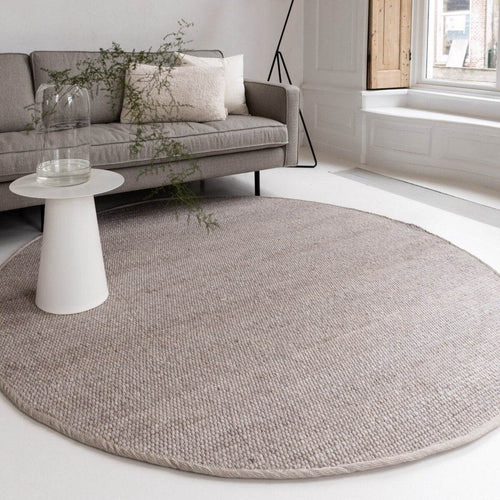 Interieur05 Rond Wollen Vloerkleed Grijs/Beige Vik - 240 x 240 cm - vtwonen shop