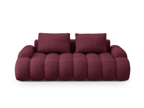 Cosmopolitan Design Bank Linz 3-zits, structurele stof bordeaux - 100x200x84cm