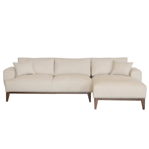 Giga Meubel Chaise Longue Rechts Bordeaux - Beige - Stof/Textiel - 270x165x66cm