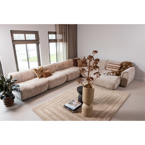 WOOOD 1-zits met arm rechts Baggy - Chenille - Zand - 81x114x101 - vtwonen shop