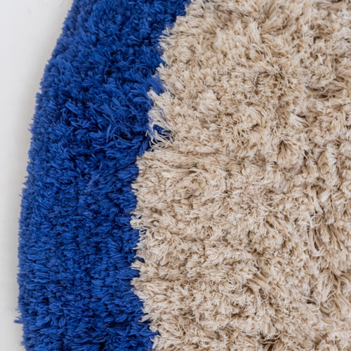 Interieur05 vloerkleed Pilo - hoogpolig - beige/blauw - Ø160 cm