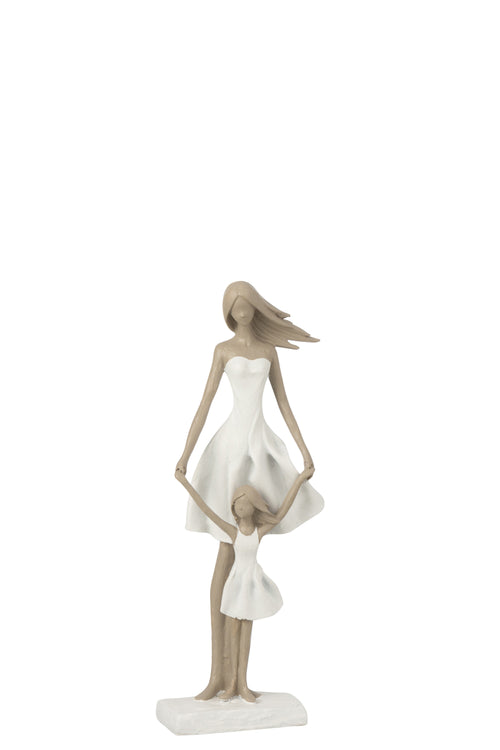 J-Line decoratie Moeder En Dochter - polyresin - wit/taupe - small - vtwonen shop