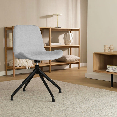 Nolon Nola-Fé Eetkamerstoel Lichtgrijs - Draaibaar Zwart Onderstel - vtwonen shop