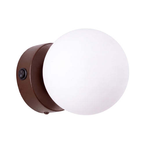 Sollux Lighting Wandlamp YOLI 1 bruin met schakelaar - 12x14x12cm