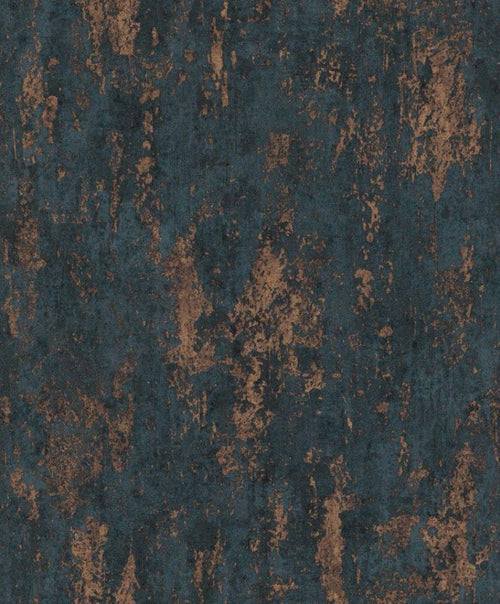 Erismann behang roestige look vergrijsd blauw en roest bruin - 53 cm x 10.05 m - 661442 - vtwonen shop