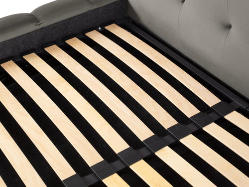 Cosmopolitan Design Opbergbed met dubbel hoofdbord Bali 180x200cm, flueel, lichtgrijs - 230x300x100cm