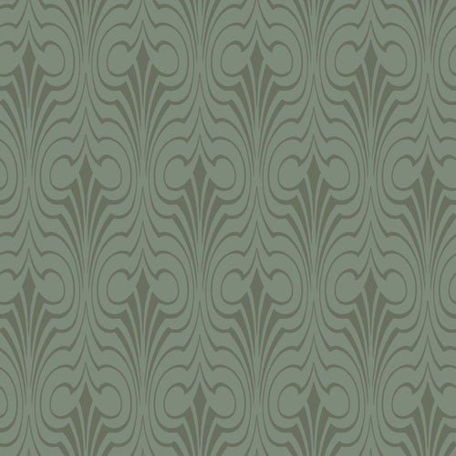 ESTAhome behang grafische vorm vergrijsd groen - 50 x 900 cm - 139636 - vtwonen shop