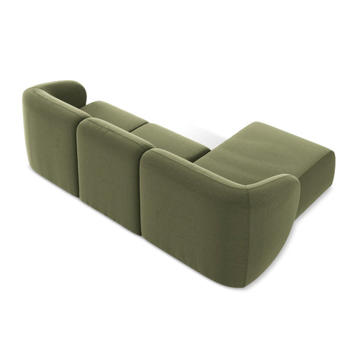 LaMiaSofa hoekbank links Cervo - velours - olijf - 248x166x80