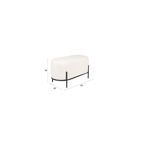 Housecraft Living Boz Hocker/ bankje Off-White - Wit - vtwonen shop