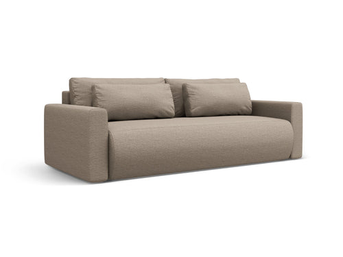 Cosmopolitan Design Slaapbank met opbergdoos Belfast 3-zits, structurele stof donkerbeige - 105x238x84cm