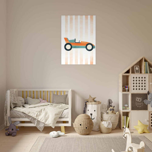 Artfulprints  Retro raceauto   poster A4 21x29.7 cm - vtwonen shop