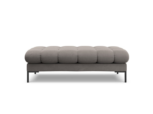 Cosmopolitan Design Bank Bali 2-zits, flueel, lichtgrijs - 62x133x40cm