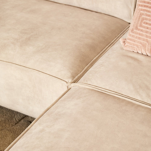MySofa 2,5-zits Hoekbank Floris - Rechts Beige Velvet - 285x210x82cm