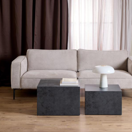 Rebellenclub Salontafel Gubbio - 58 x 58 cm - Grijs - Set Van 2 - vtwonen shop