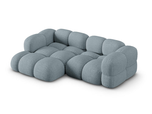 Cosmopolitan Design linker hoekbank Loretto 3-zits, structurele stof pastelblauw - 147x250x68cm