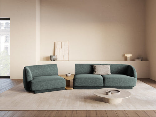Micadoni linker modulaire bank Miley 3-zits, chenille, olie - 126x303x70cm
