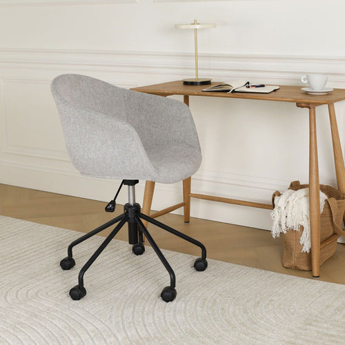 Nolon Nout-Otis Bureaustoel Lichtgrijs - Armleuningen - Zwart - vtwonen shop