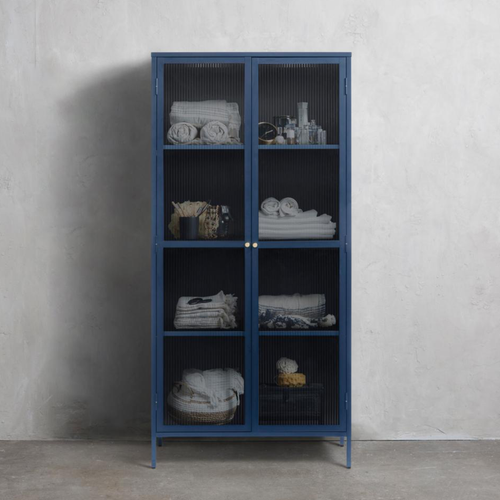 Rebellenclub Vitrinekast Omeo - 190 x 90 cm - Blauw - vtwonen shop