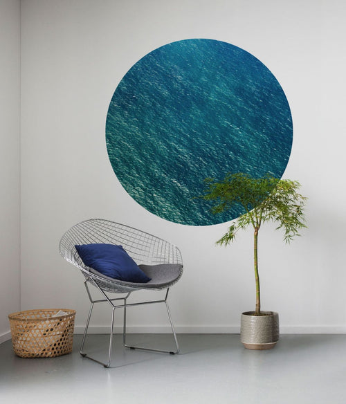 Sanders & Sanders zelfklevende behangcirkel kalm blauwgroen - Ø 125 cm - 611799