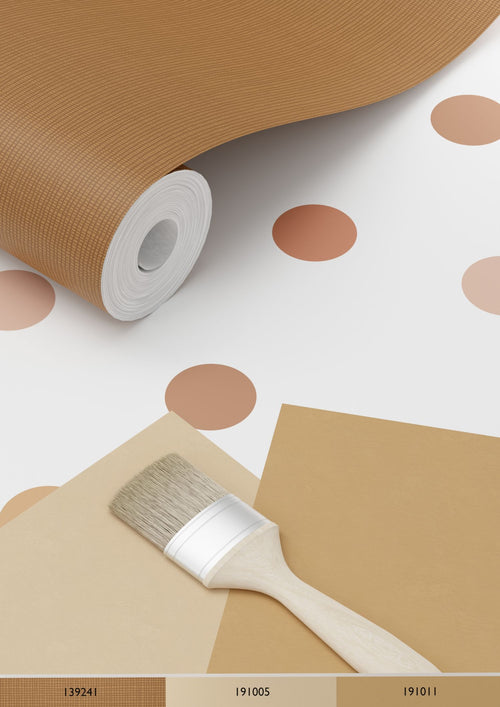 ESTAhome behang stippen terracotta en wit - 53 cm x 10.05 m - 139349 - vtwonen shop