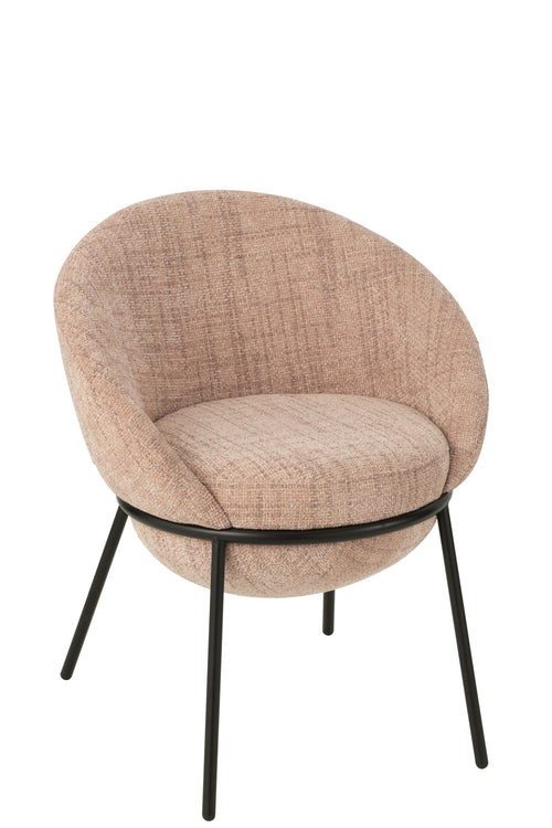 J-Line stoel - ijzer - lichtroze/zwart - vtwonen shop