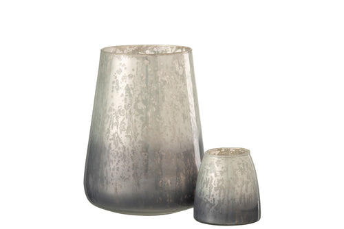 J-Line windlicht Milky - glas - grijs - large - vtwonen shop