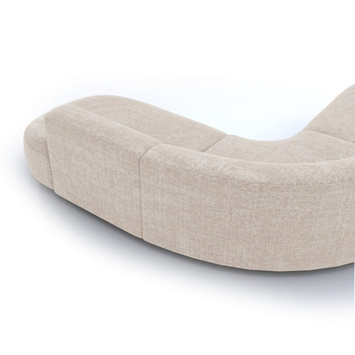 Premium Interiors - Hoekbank WONDER - gewaafd fluweel crème 90cm