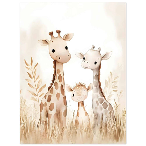 Artfulprints  Giraffen gezin   poster 30x40 cm - vtwonen shop