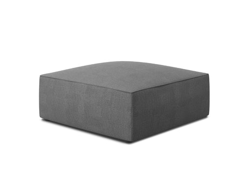 Micadoni Poef Ruby structurele stof, grijs - 93x93x40cm