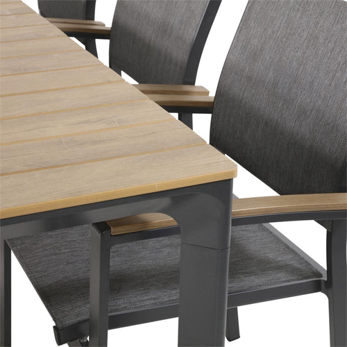 Lesli Living tuintafel Arezzo - zwart - 200x90x74cm