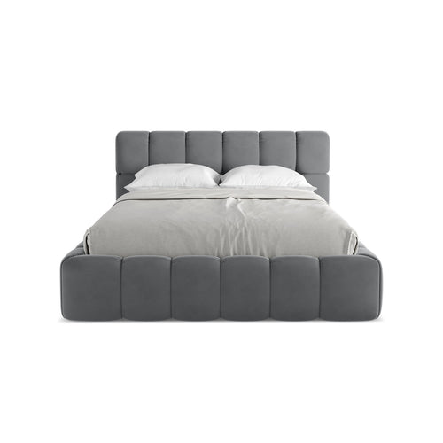LaMiaSofa Bed met opbergruimte Roma - velours - staal - 160x228x82