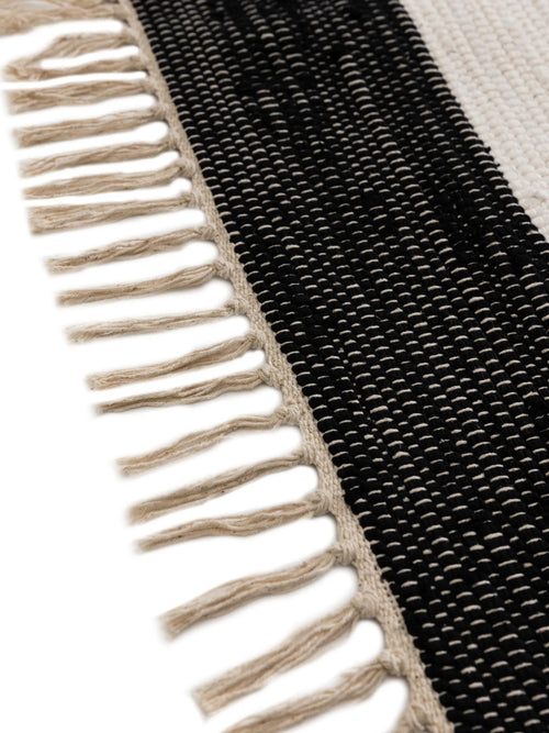 benuta vloerkleed van gerecycled materiaal Tom - zwart/wit - 160x230 cm