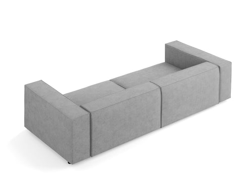 Cosmopolitan Design Bank Arendal 4-zits, chenille met ribbeleffect, donkergrijs - 102x244x70cm