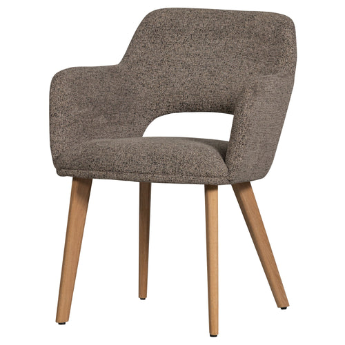 WOOOD eetkamerstoelen houten naturel poot Murat - Taupe - Set van 2 - vtwonen shop