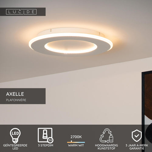 Lucide plafonnière AXELLE - Geïntegreerde LED - Wit