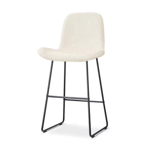 Nolon Nino-Fé Barkruk Rib Beige - Zwart Onderstel - 75 cm - vtwonen shop