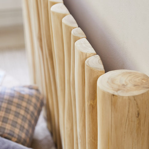 Tikamoon Hoofdbord voor kinderkamer van massief teakhout 120 cm - Naturel - vtwonen shop