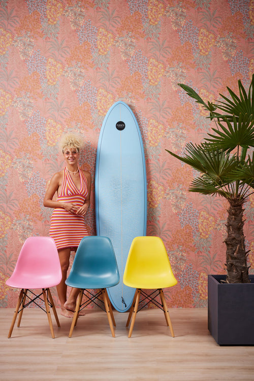 Livingwalls behang bloemen roze, blauw, geel en groen - 53 cm x 10.05 m - AS-391284 - vtwonen shop